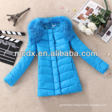 blue Fall and winter clothes new Slim Removable Hairy collar woman Long down jackets